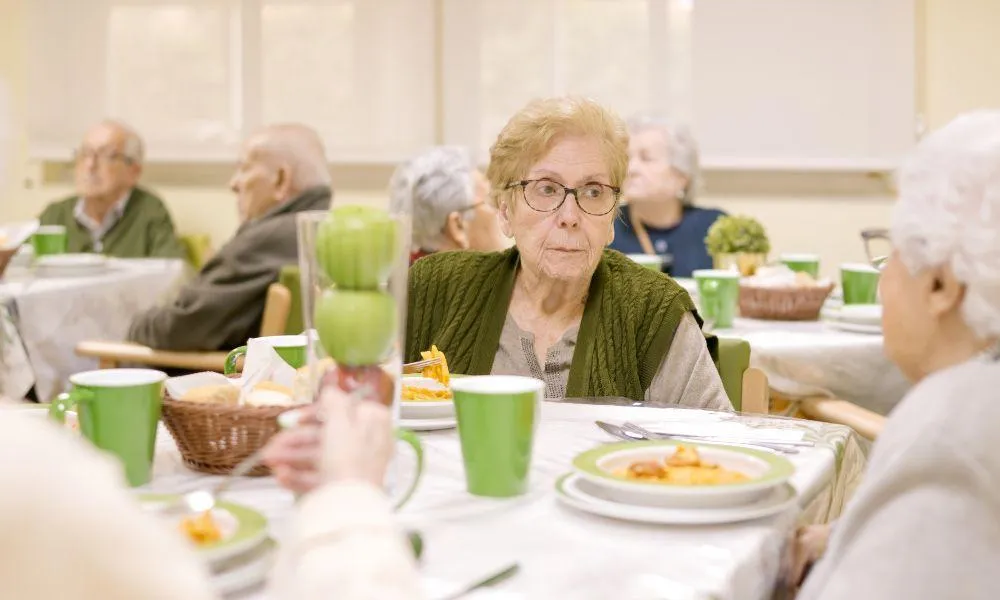 Residents dining together